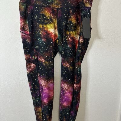 Torrid Active High Rise Bright Galaxy Cosmo Crop Leggings Size 1XL